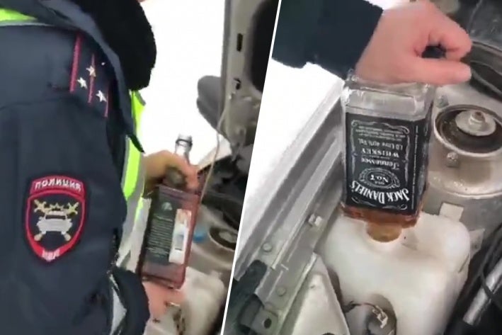 Могу себе позволить: В России уволили инспектора ДПС, который вместо омывателя использовал виски Jack Danielʼs