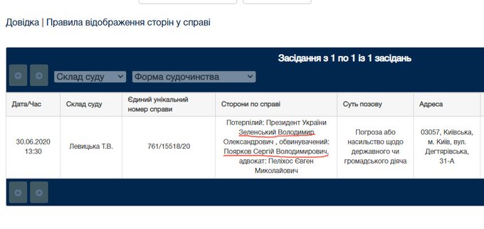 Зеленский подал в суд на Пояркова за "угрозы" в свой адрес.