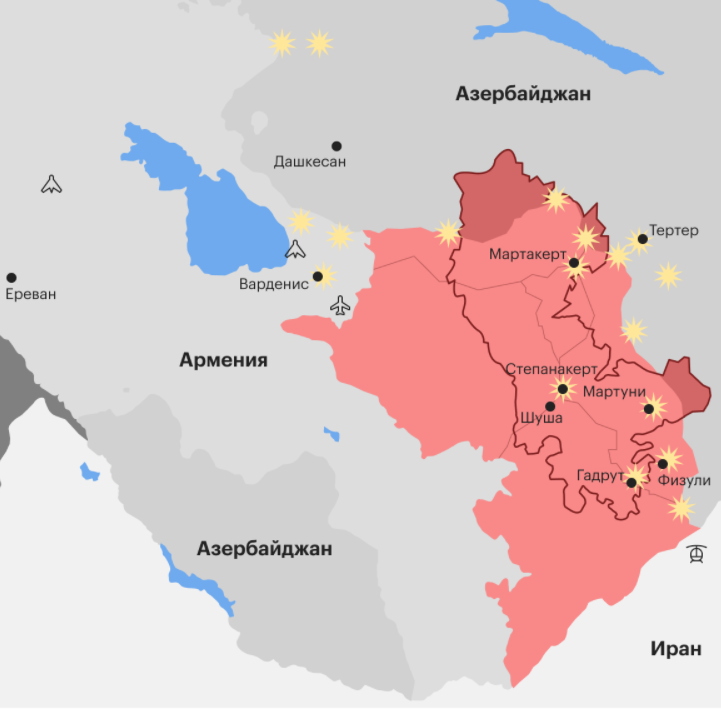 Ракетные удары и ультиматум: последние данные о войне Армении и Азербайджана за Нагорный Карабах