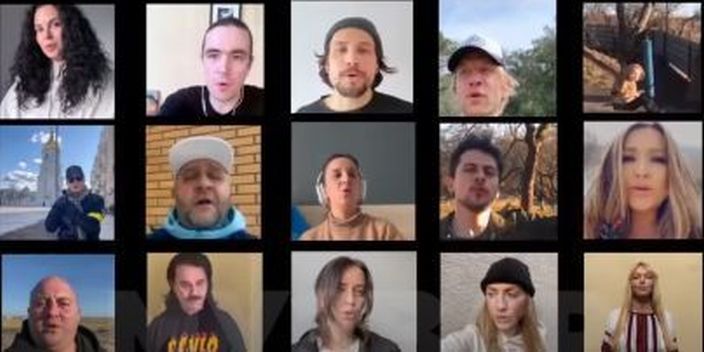 Украинские звезды "присоединились" к Андрею Хливнюку, чтобы хором спеть "Ой у лузі червона калина". Видео
