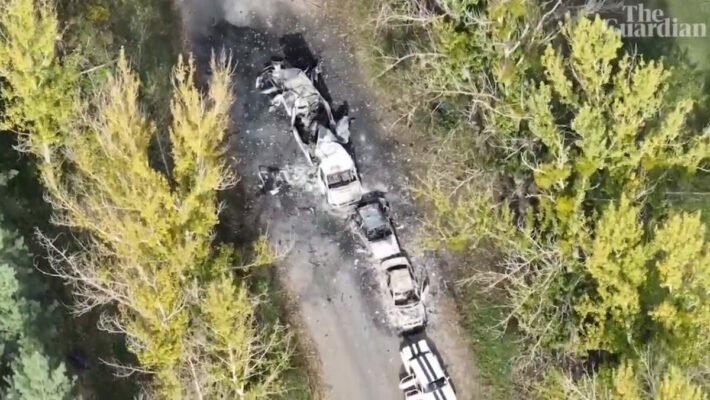 СМИ показали остатки российской военной колонны, которая пыталась сбежать из Лимана