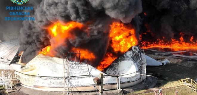 Уничтожена нефтебаза под Дубно. Генпрокуратура показала последствия атаки дронами – (фото видео)