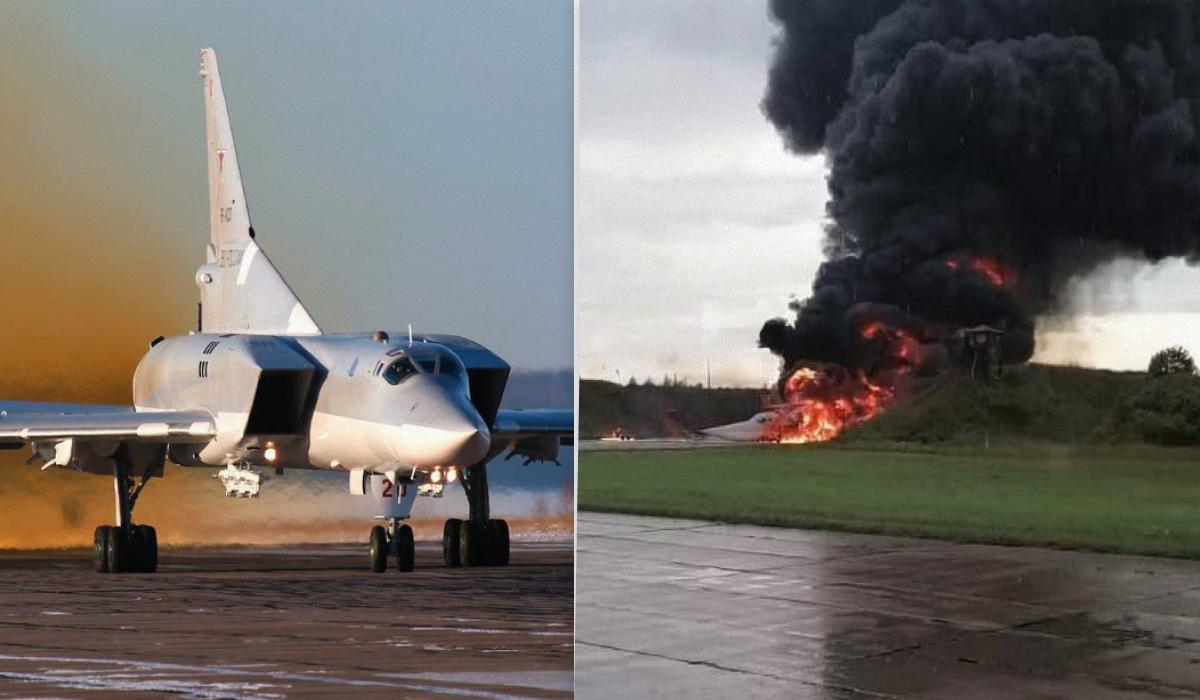 “Чей тут нос торчит?”: В сети появились фото поврежденного ТУ-22М3 после удара по аеродрому Сольцы в РФ