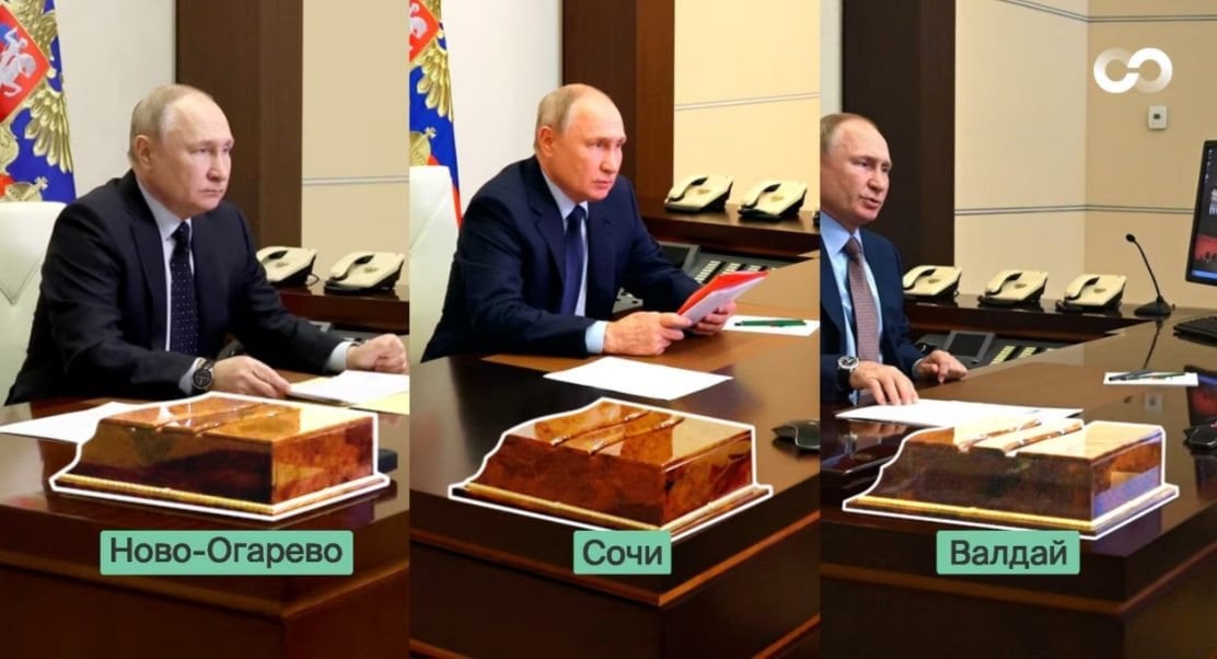 Путин годами скрывался в трех одинаковых кабинетах в разных резиденциях. (Видео)